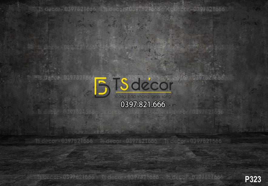 Phông Nền Livestream Chụp Ảnh Tường Xám Đen 3D 5D Mã P323