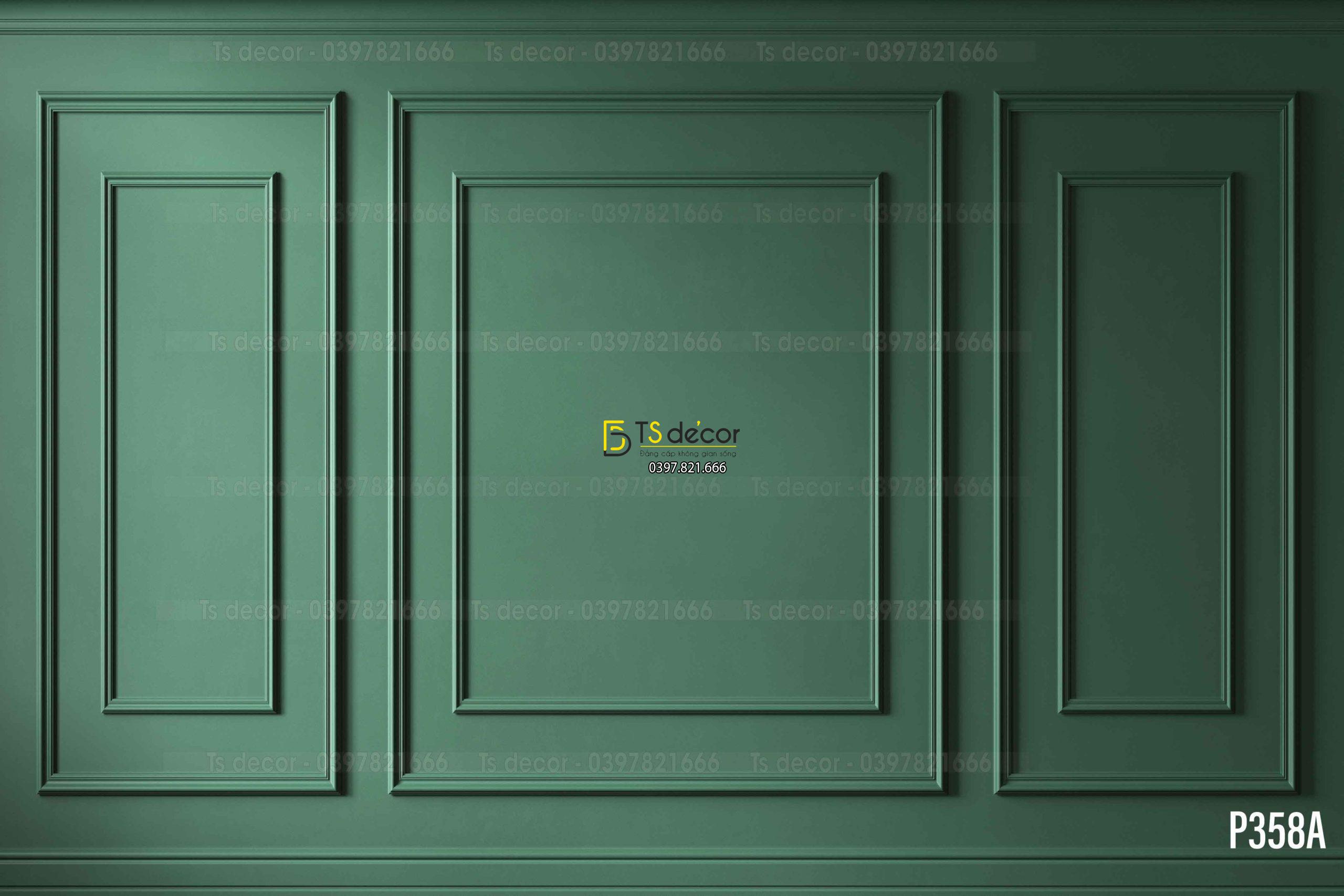 Phông Nền Livestream Chụp Ảnh Phào Chỉ Tân Cổ Điển Xanh Lá 3D 5D Mã P358