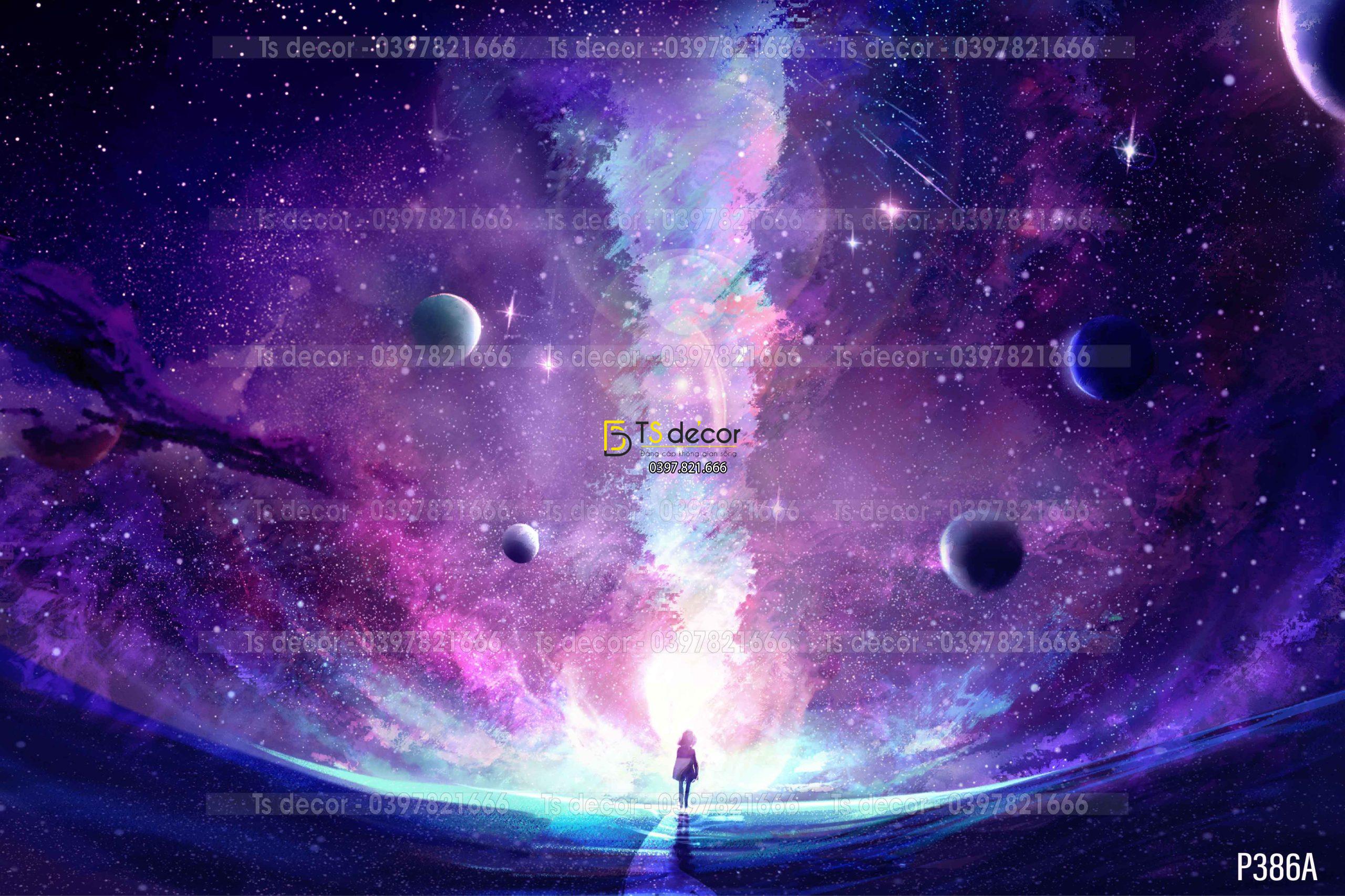 Phông Nền Livestream Chụp Ảnh Không Gian Vũ Trụ Huyền Ảo 3D 5D Mã P386