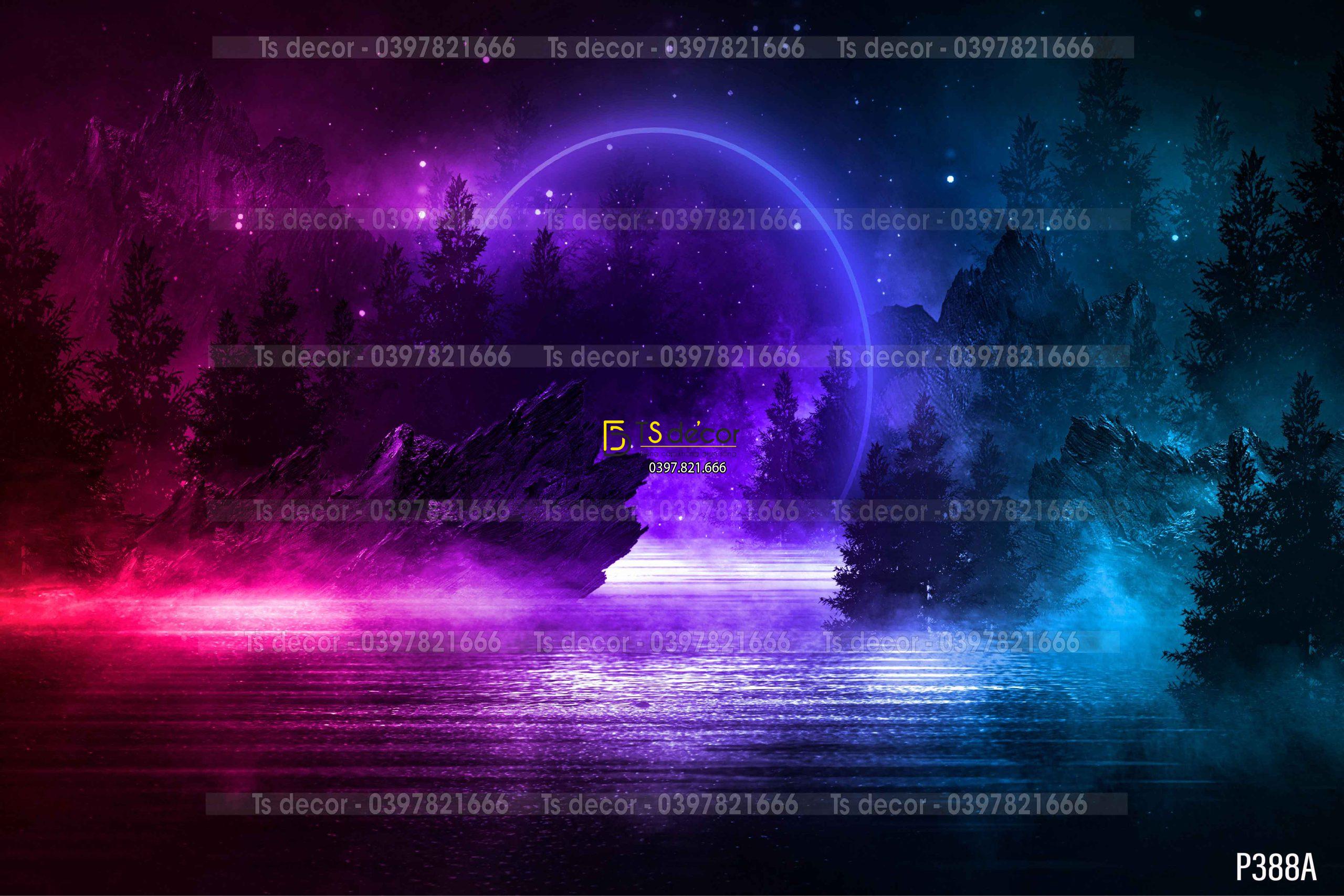 Phông Nền Livestream Chụp Ảnh Không Gian Vũ Trụ Huyền Ảo 3D 5D Mã P388