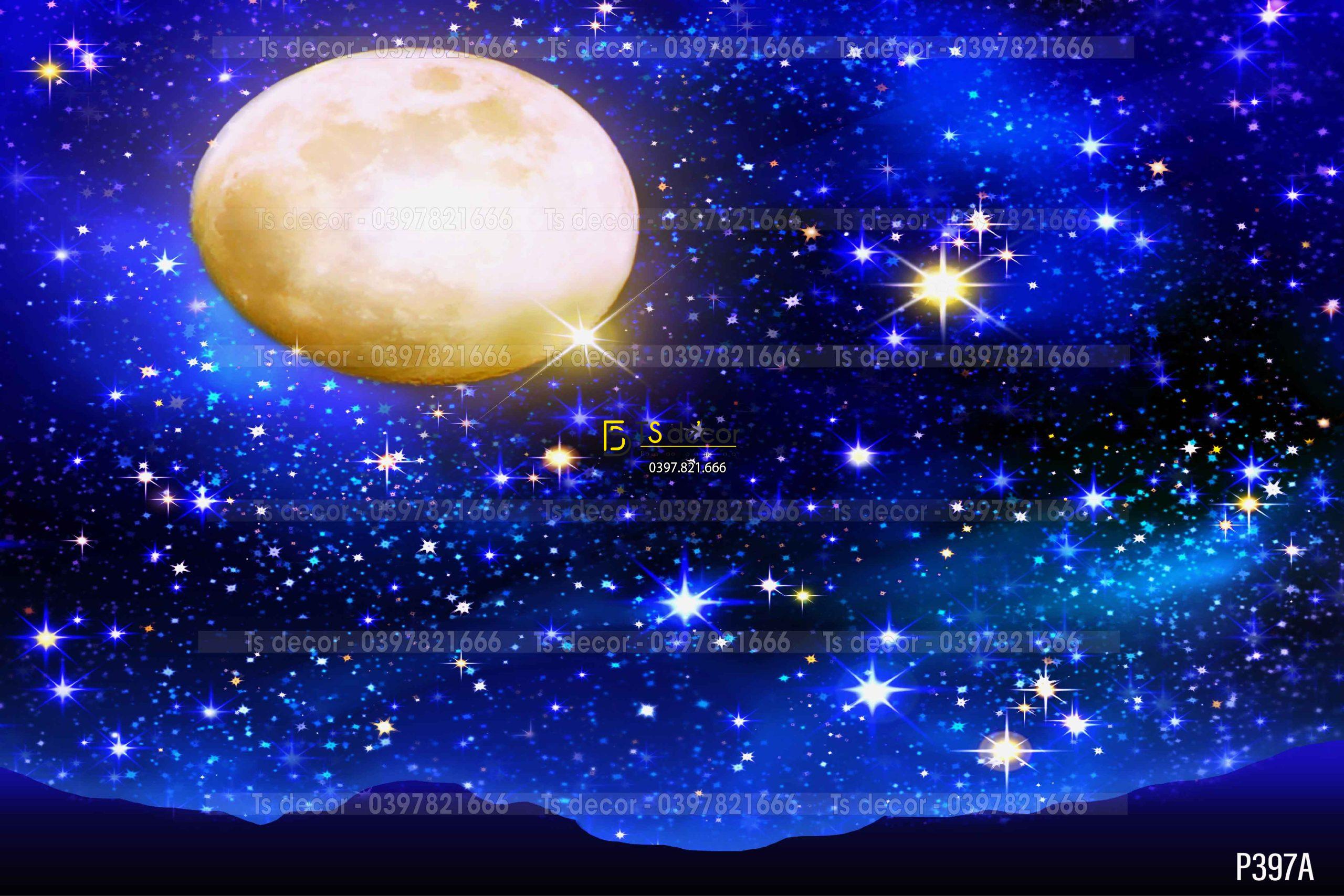 Phông Nền Livestream Chụp Ảnh Không Gian Vũ Trụ Huyền Ảo 3D 5D Mã P397