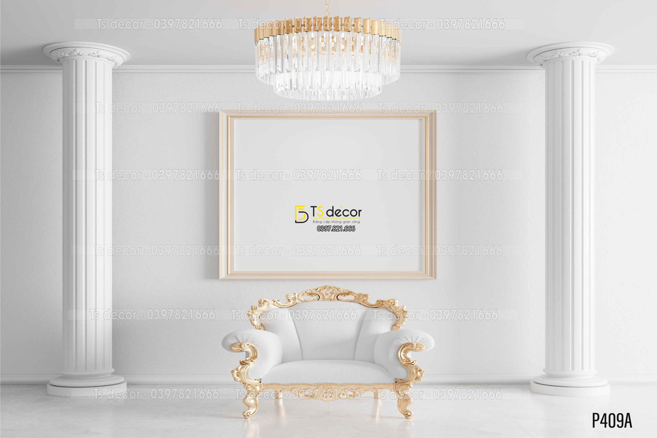 Phông Nền Livestream Chụp Ảnh Trắng Hoàng Gia 3D 5D Mã P409