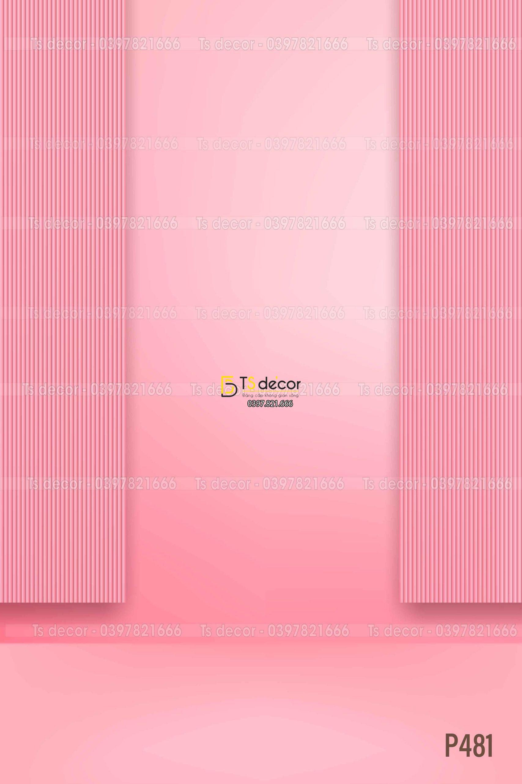 Phông Nền Livestream Chụp Ảnh Decor Trang Trí Hồng Cute 3D 5D Mã P481