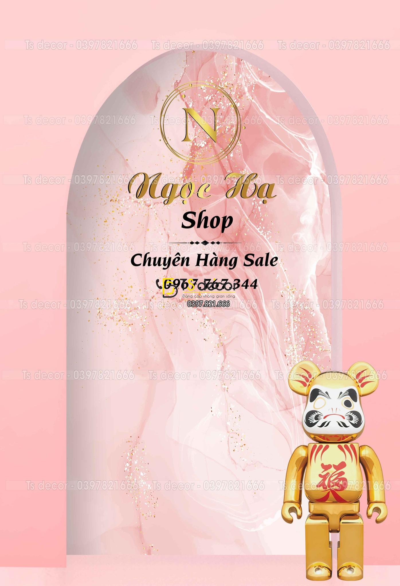 Phông Nền Livestream Chụp Ảnh Cổng Vòm Hồng Pastel 3D 5D Mã P438