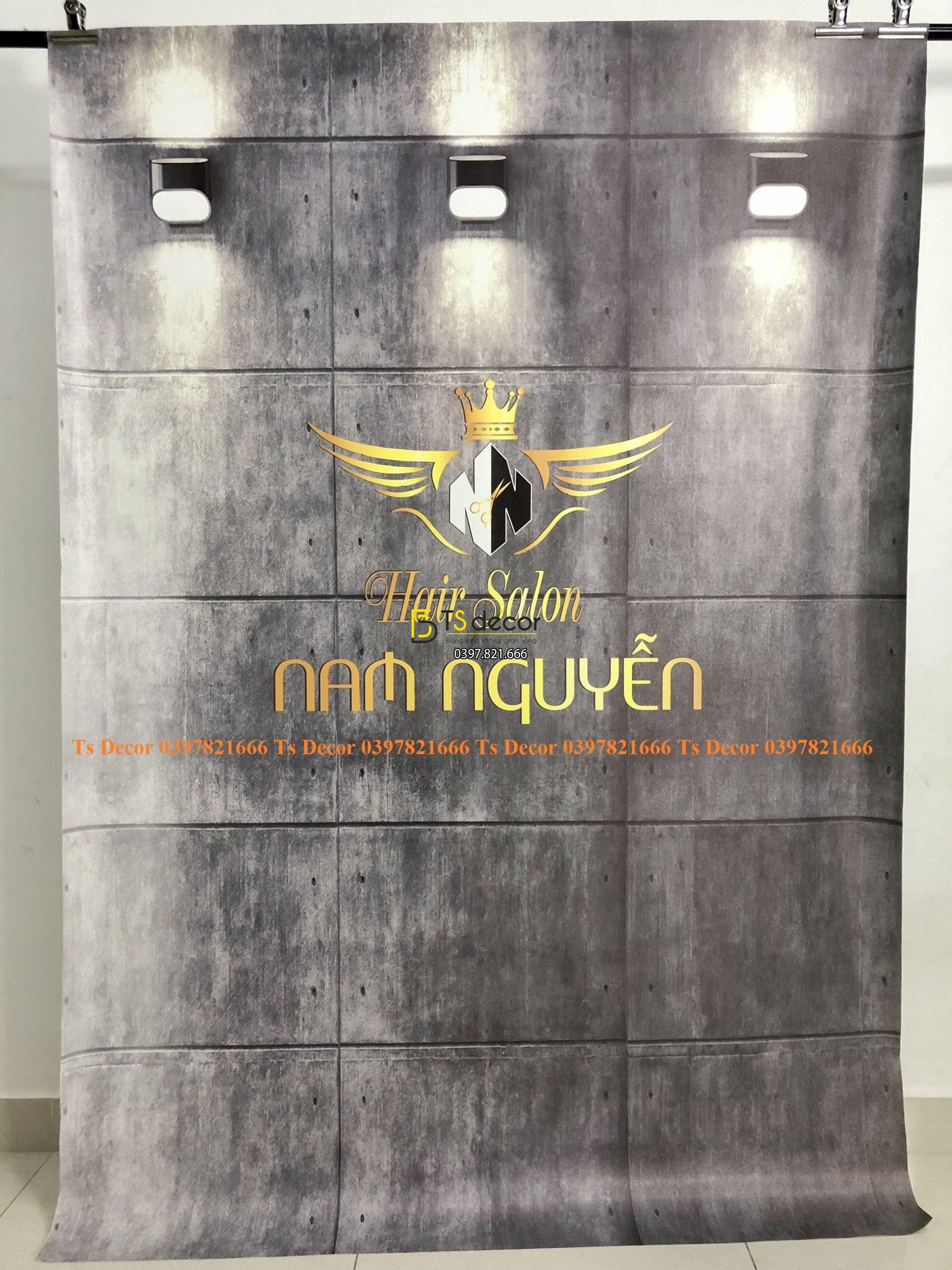 Phông Nền Livestream Chụp Ảnh Xám Xi Măng Có Đèn 3D 5D Mã P141