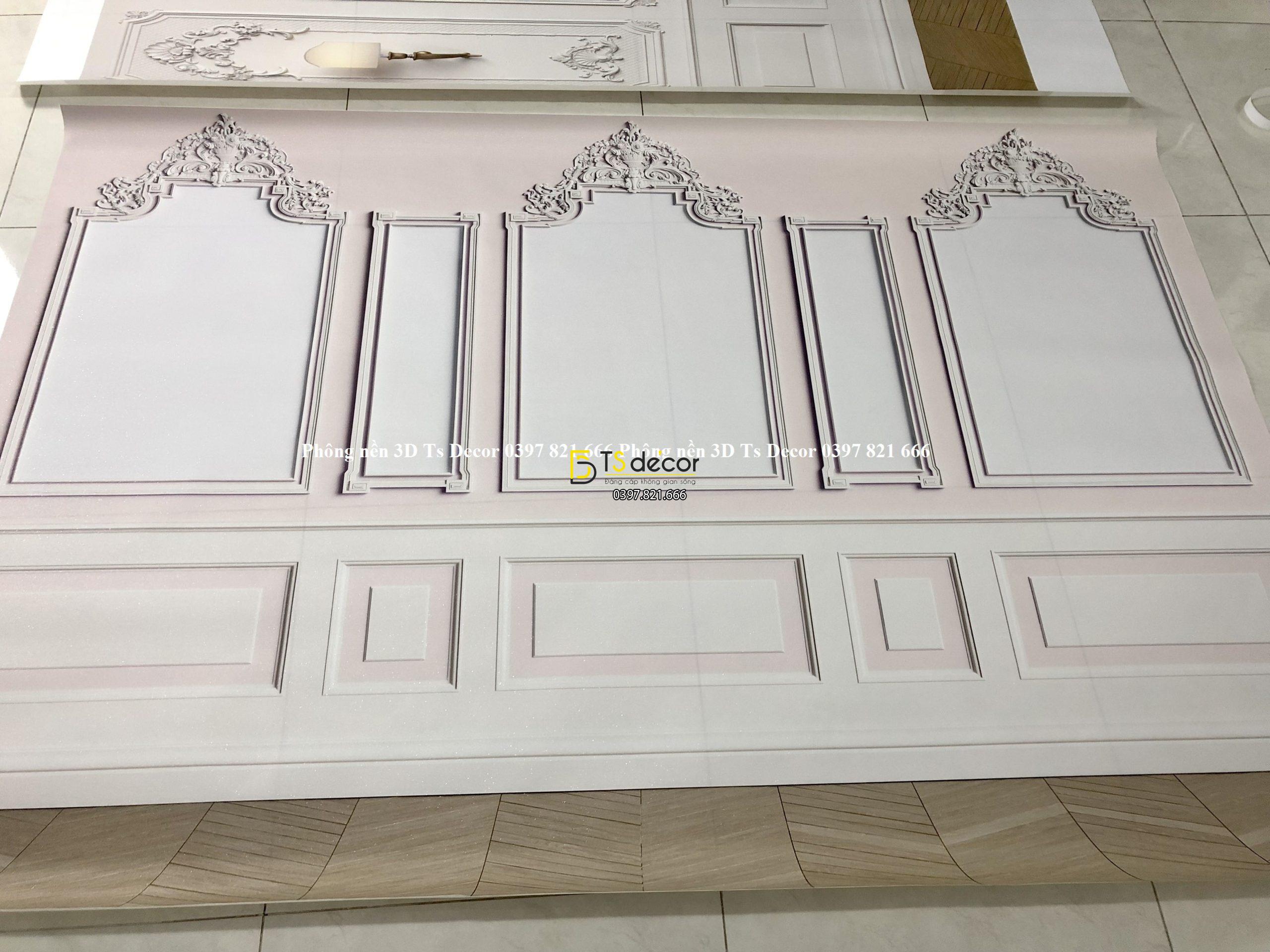 Phông Nền Livestream Chụp Ảnh Phào Chỉ Tân Cổ Điển 3D 5D Mã P144