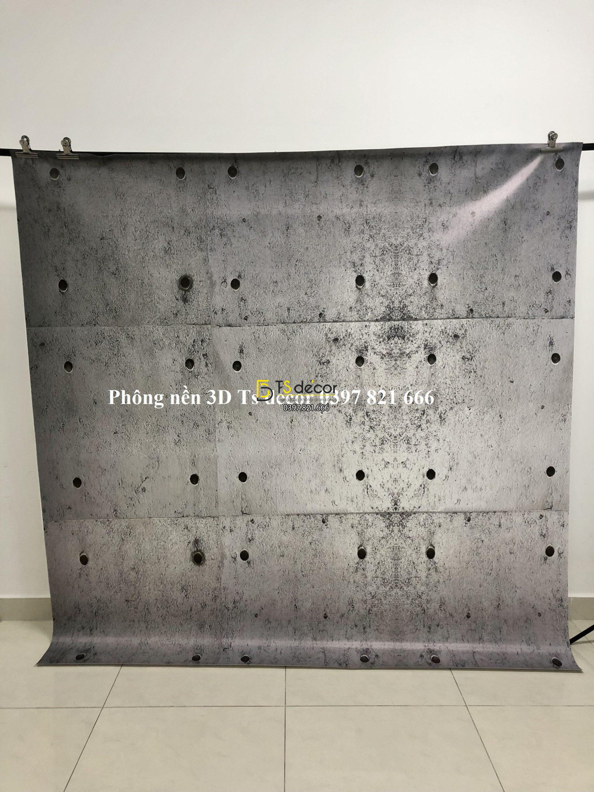 Phông Nền Livestream Chụp Ảnh Nền Xám Xi Măng 3D 5D Mã P288