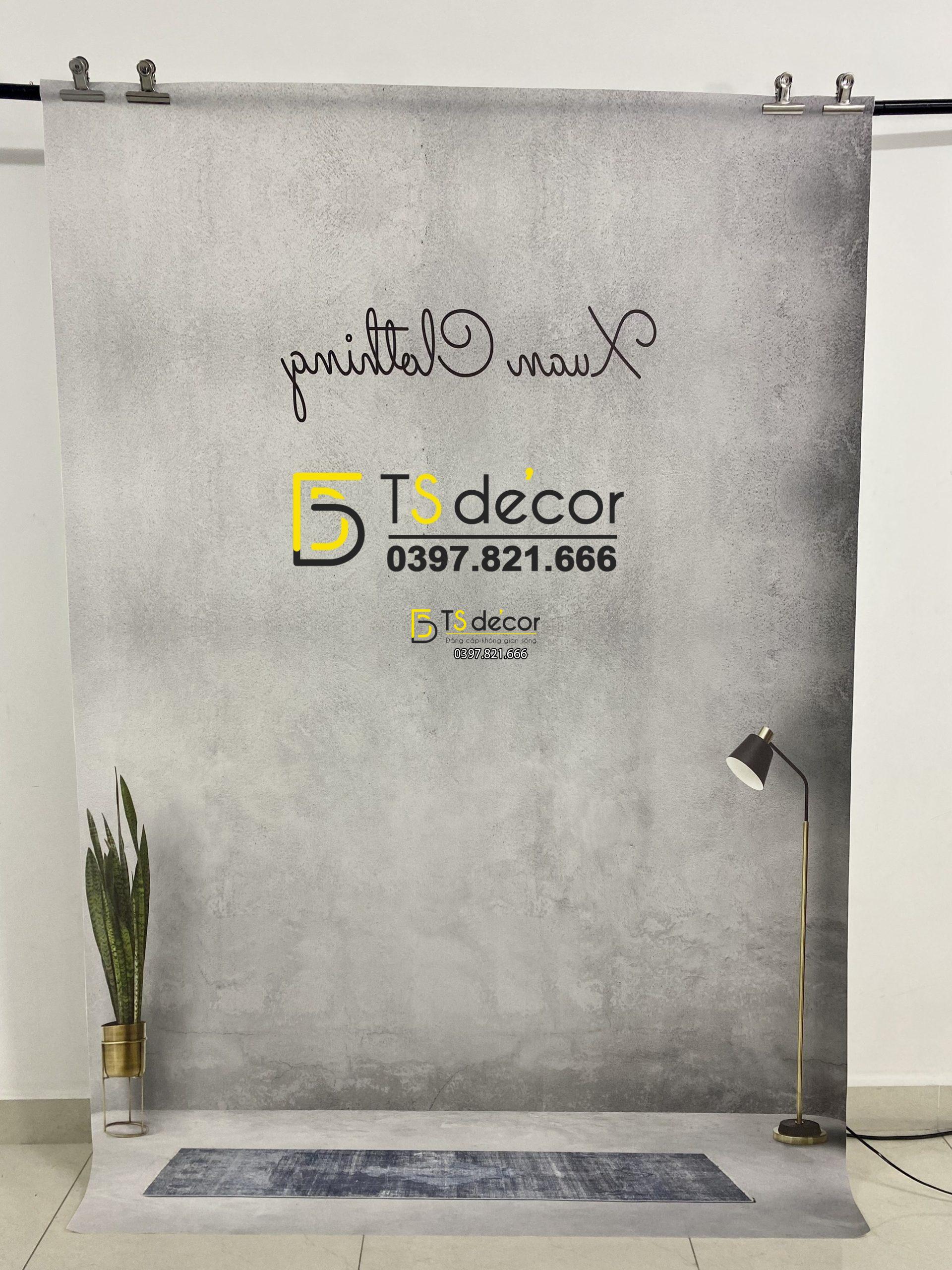Phông Nền Livestream Chụp Ảnh Tường Xám Xi Măng 3D 5D Mã P340