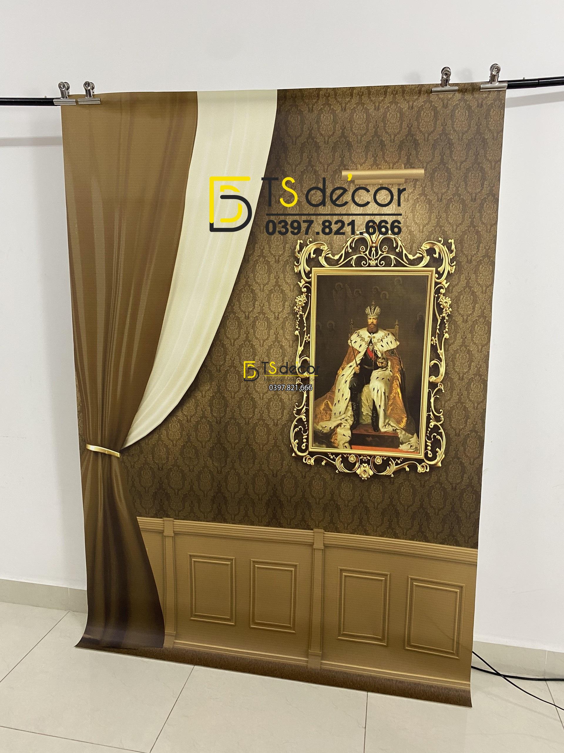 Phông Nền Livestream Chụp Ảnh Cổ Điển Hoàng Gia 3D 5D Mã P311