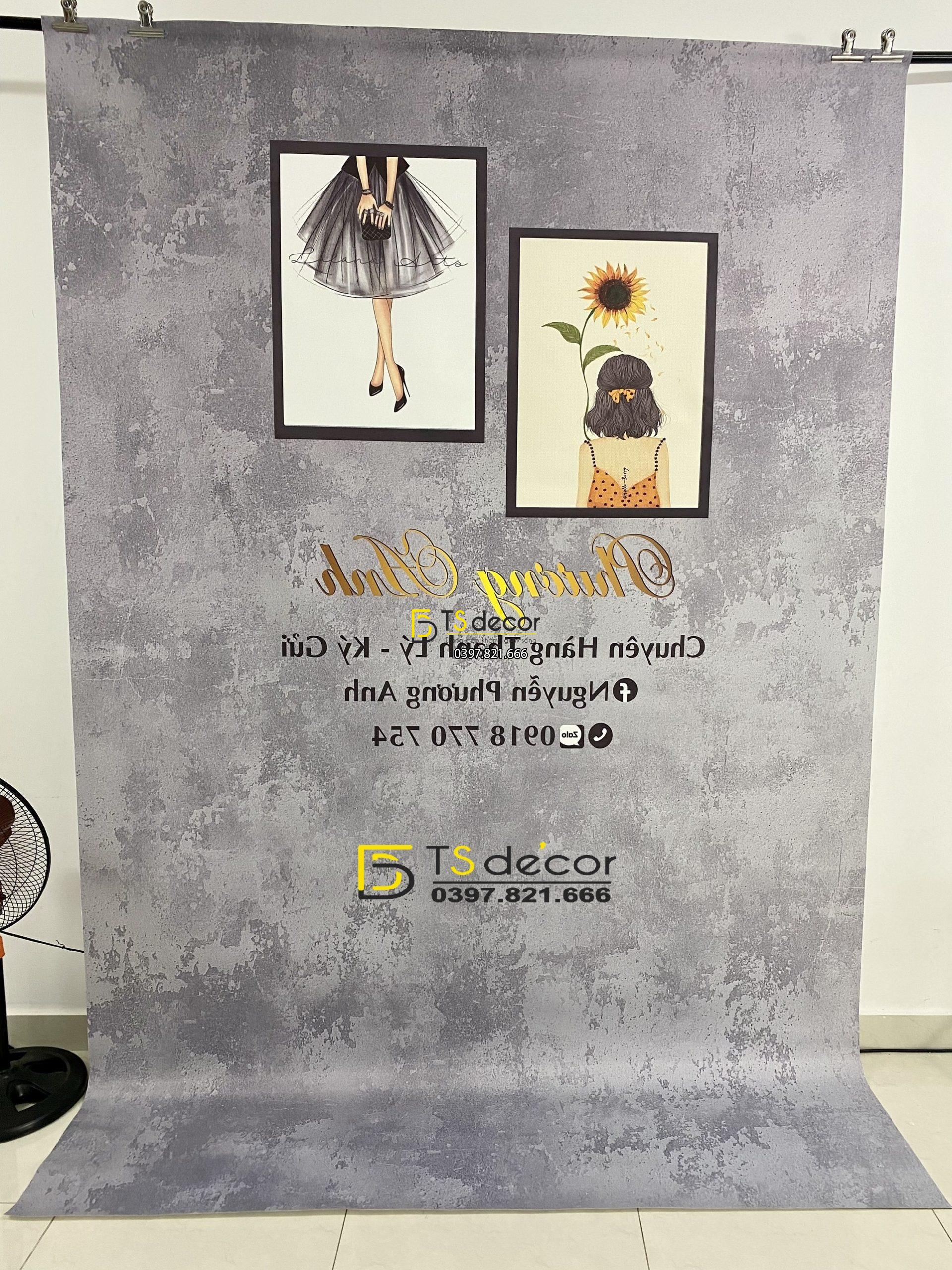 Phông Nền Livestream Chụp Ảnh Xám Xi Măng 3D 5D Mã P257A