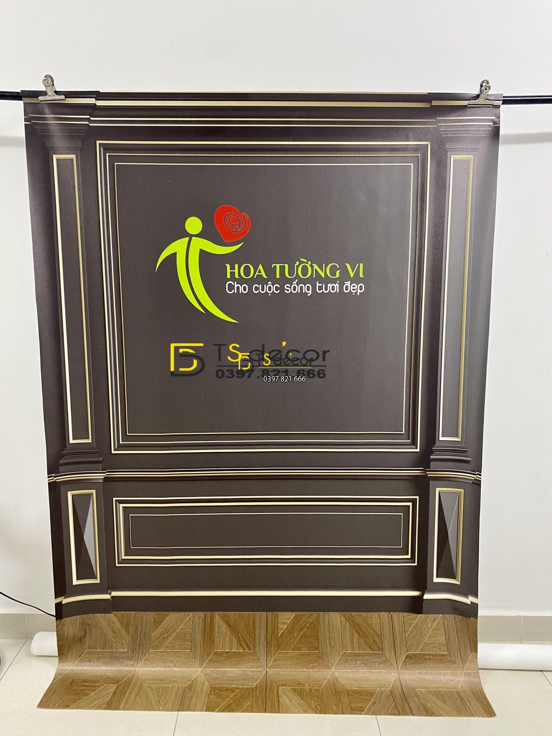 Phông Nền Livestream Chụp Ảnh Phào Chỉ Tân Cổ Điển Màu Trầm 3D 5D Mã P260