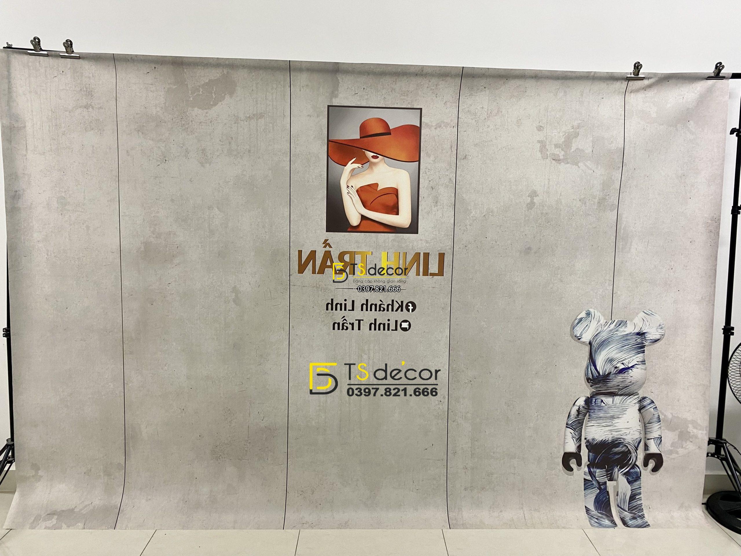 Phông Nền Livestream Chụp Ảnh Tường Xám Xi Măng 3D 5D Mã P371