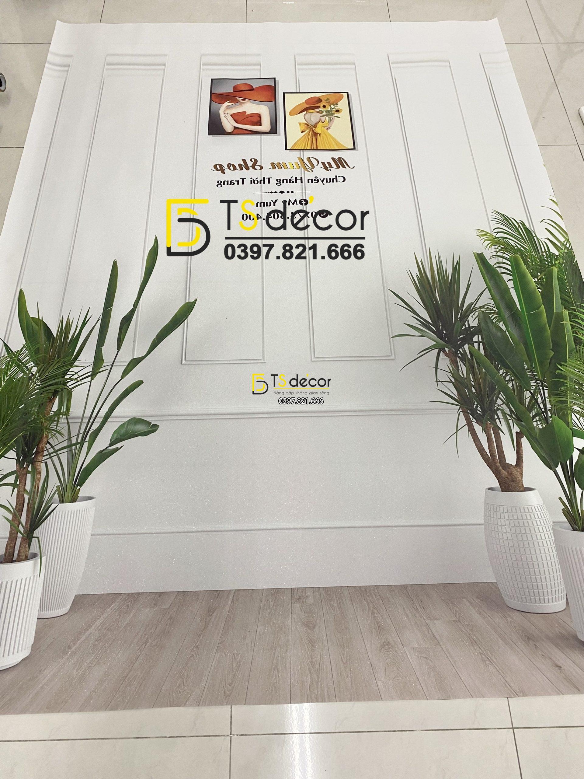 Phông Nền Livestream Chụp Ảnh Giả Tường Có Cây 3D 5D Mã P199