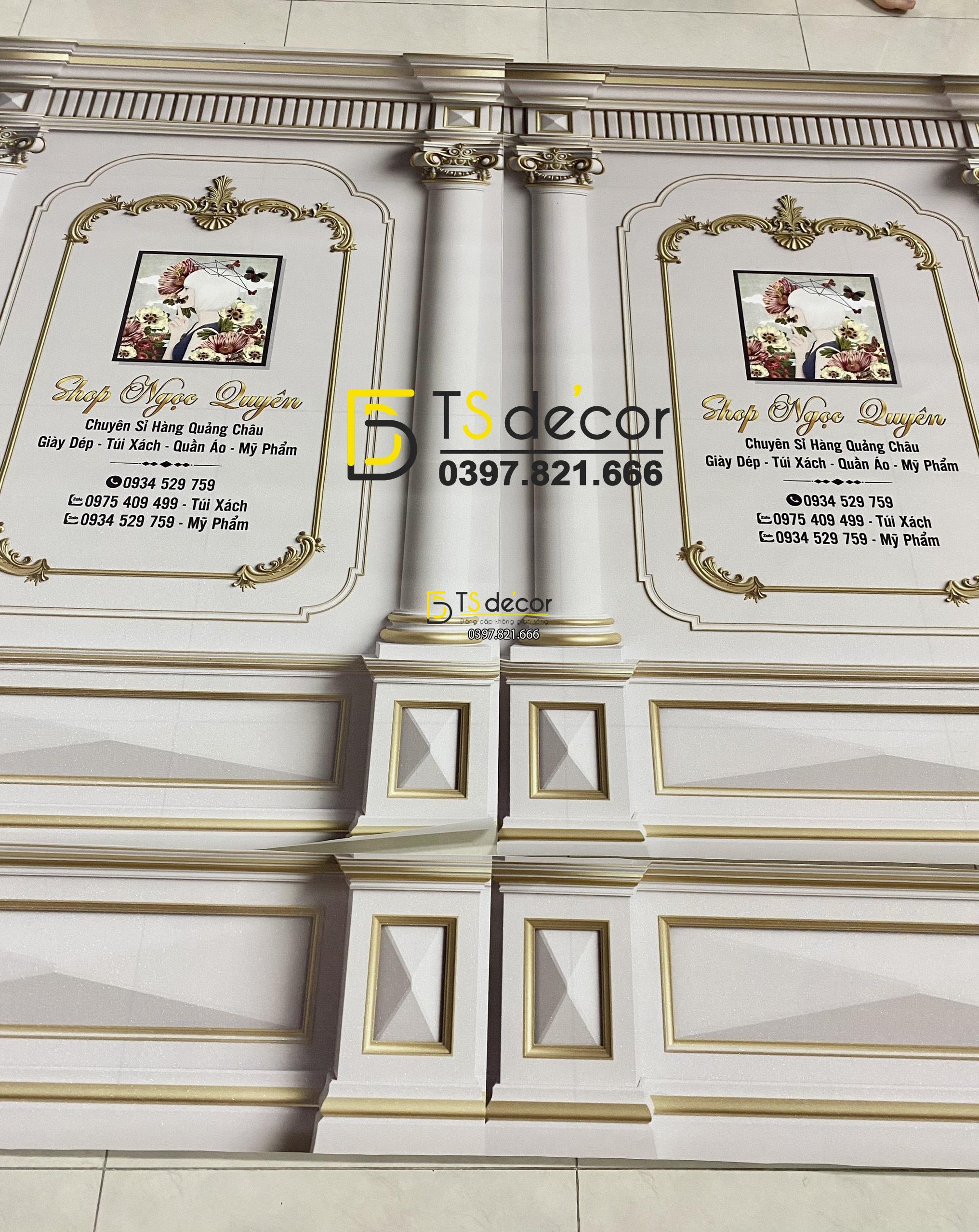 Phông Nền Livestream Chụp Ảnh Phào Chỉ Tân Cổ Điển 3D 5D Mã P195