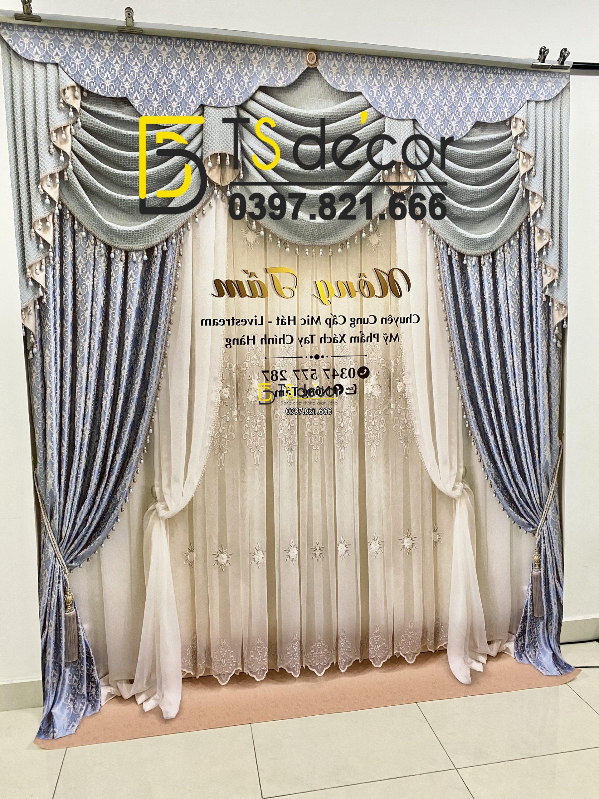 Phông Nền Livestream Chụp Ảnh Rèm Cửa Hoàng Gia 3D 5D Mã P380