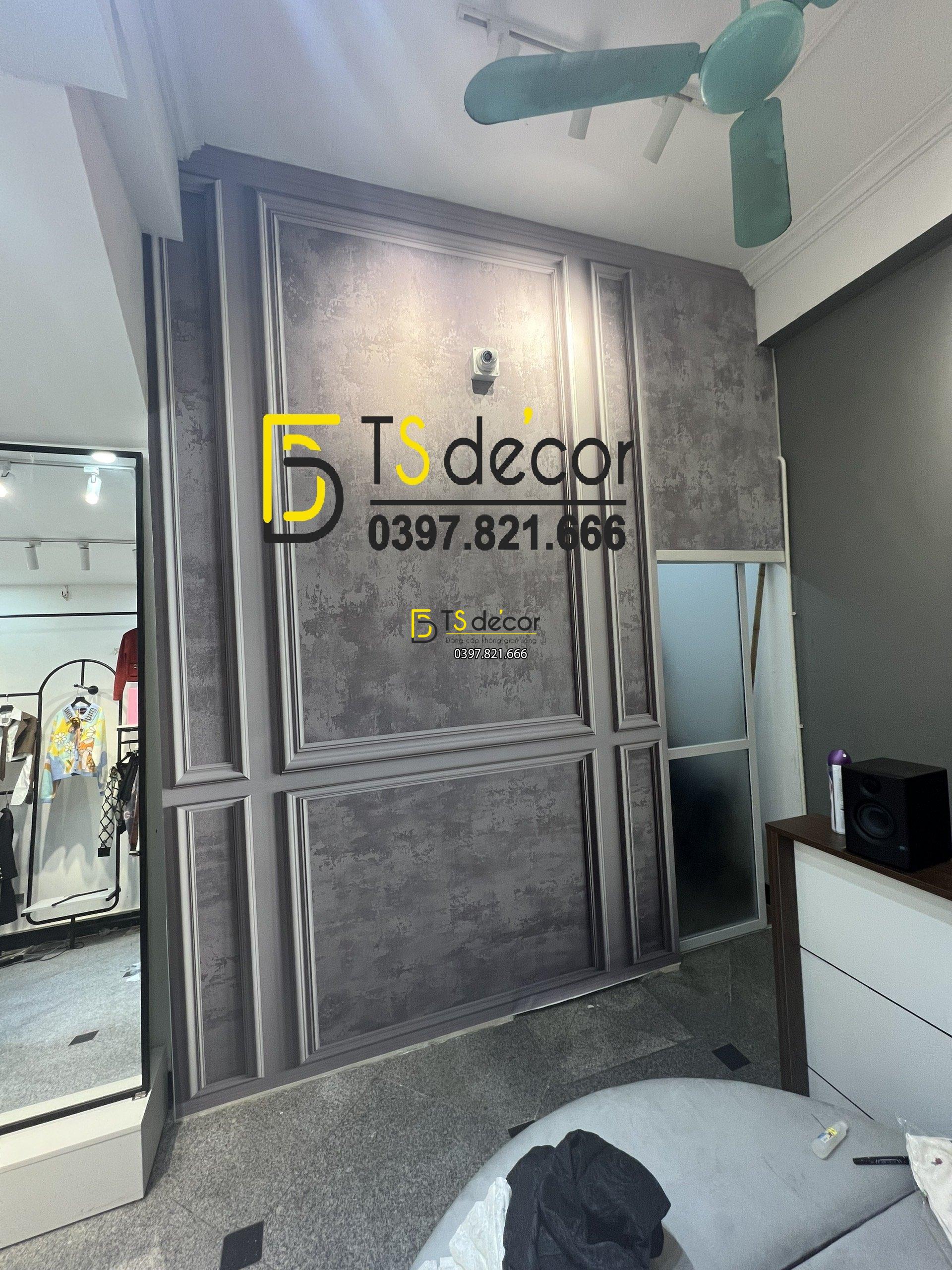 Phông Nền Livestream Chụp Ảnh Xám Xi Măng Phào Chỉ 3D 5D Mã P257