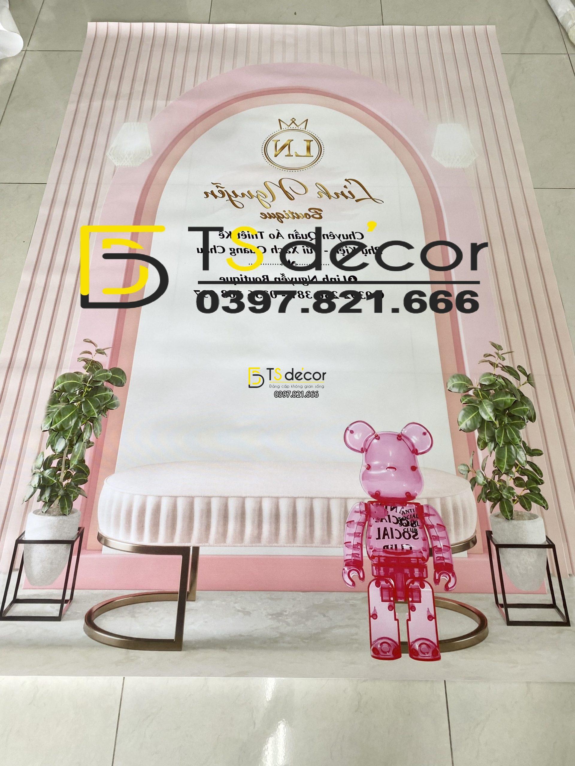 Phông Nền Livestream Chụp Ảnh Cổng Vòm, Có Cây 3D 5D Mã P192