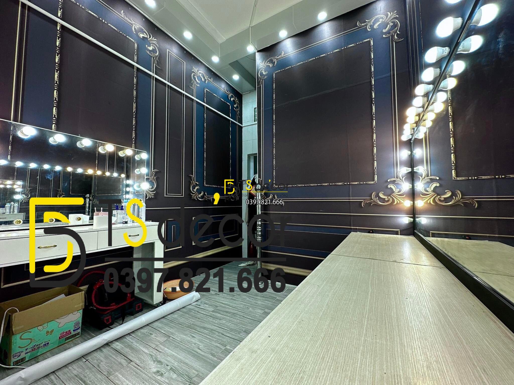 Phông Nền Livestream Chụp Ảnh Phào Chỉ Màu Trầm 3D 5D Mã P272