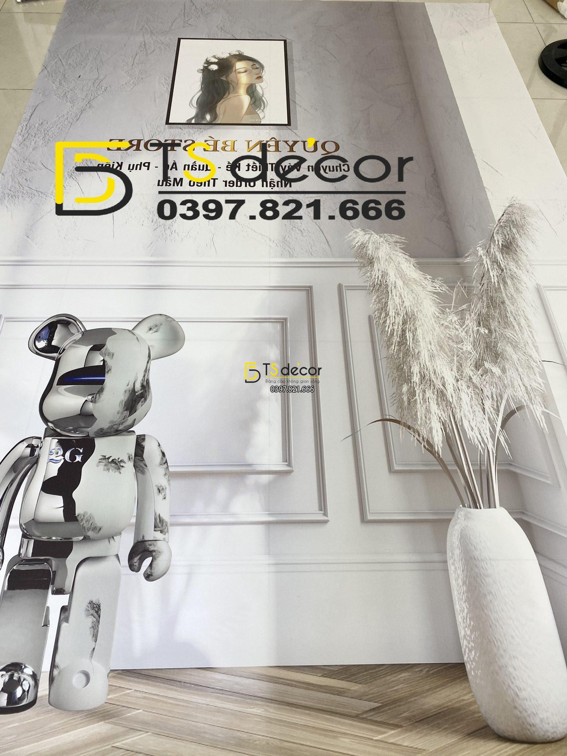 Phông Nền Livestream Chụp Ảnh Hiện Đại Có Bình Hoa 3D 5D Mã P253