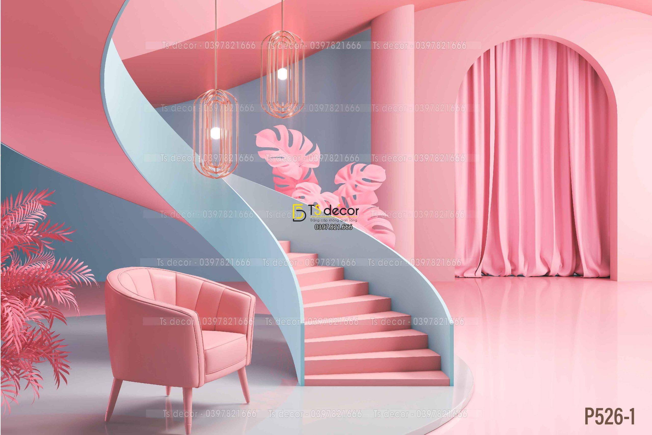 Phông Nền Livestream Chụp Ảnh Decor Trang Trí Tường Hiện Đại 3D 5D Mã P526