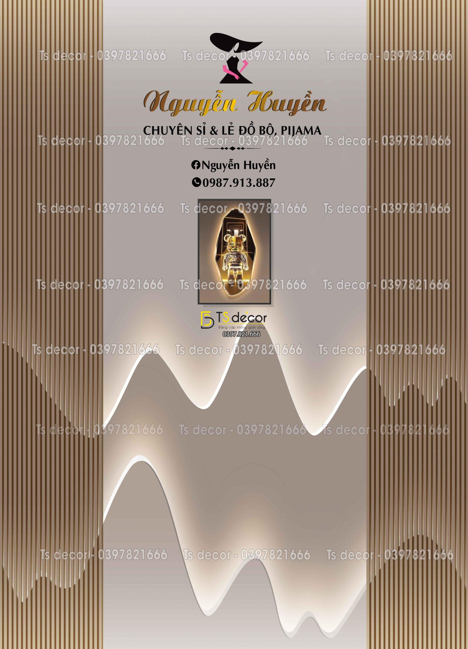 Phông Nền Livestream Chụp Ảnh Lam Sóng Hiện Đại 3D 5D Mã P531