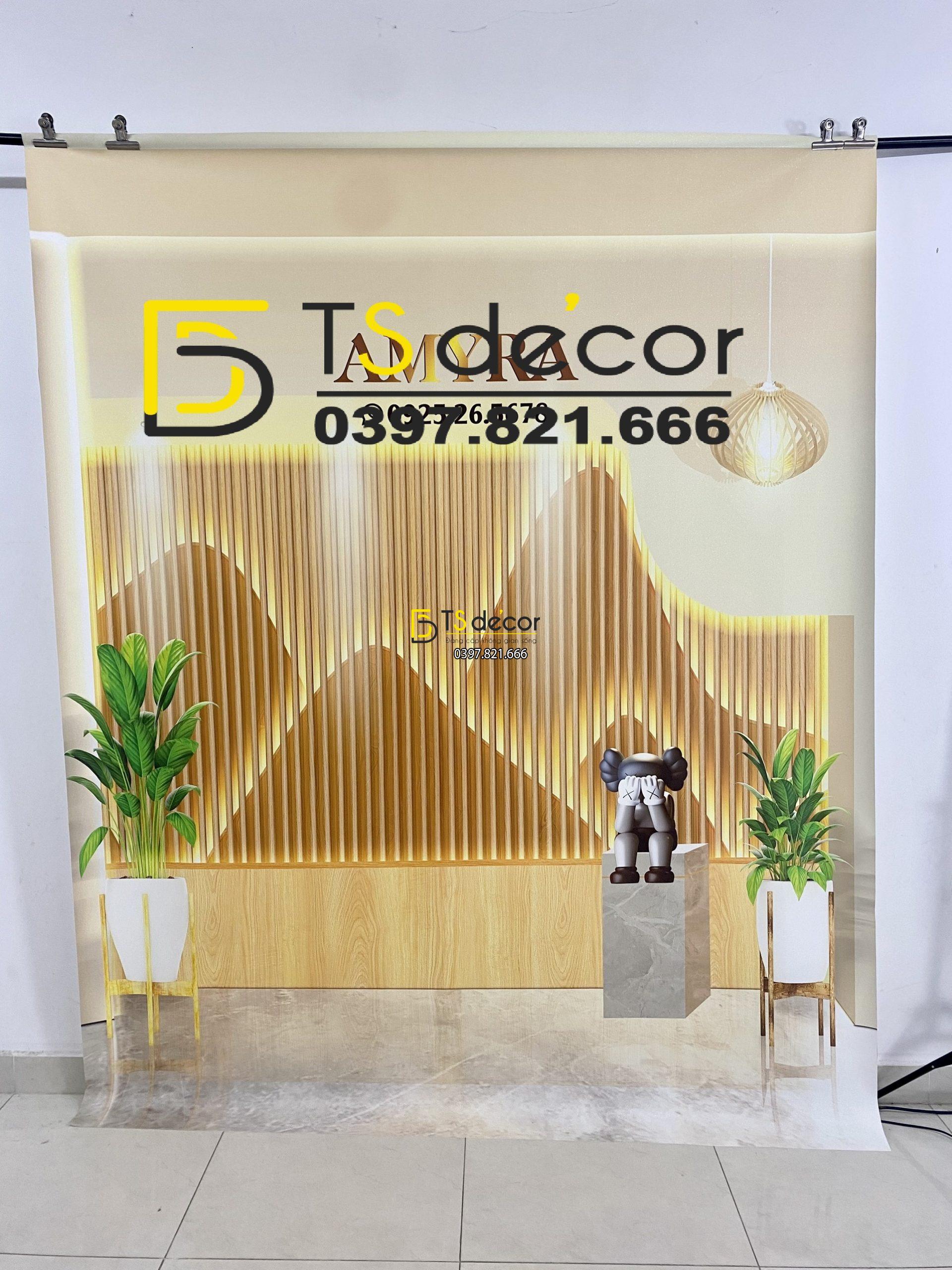 Phông Nền Livestream Chụp Ảnh Decor Trang Trí Tường Hiện Đại 3D 5D Mã P529