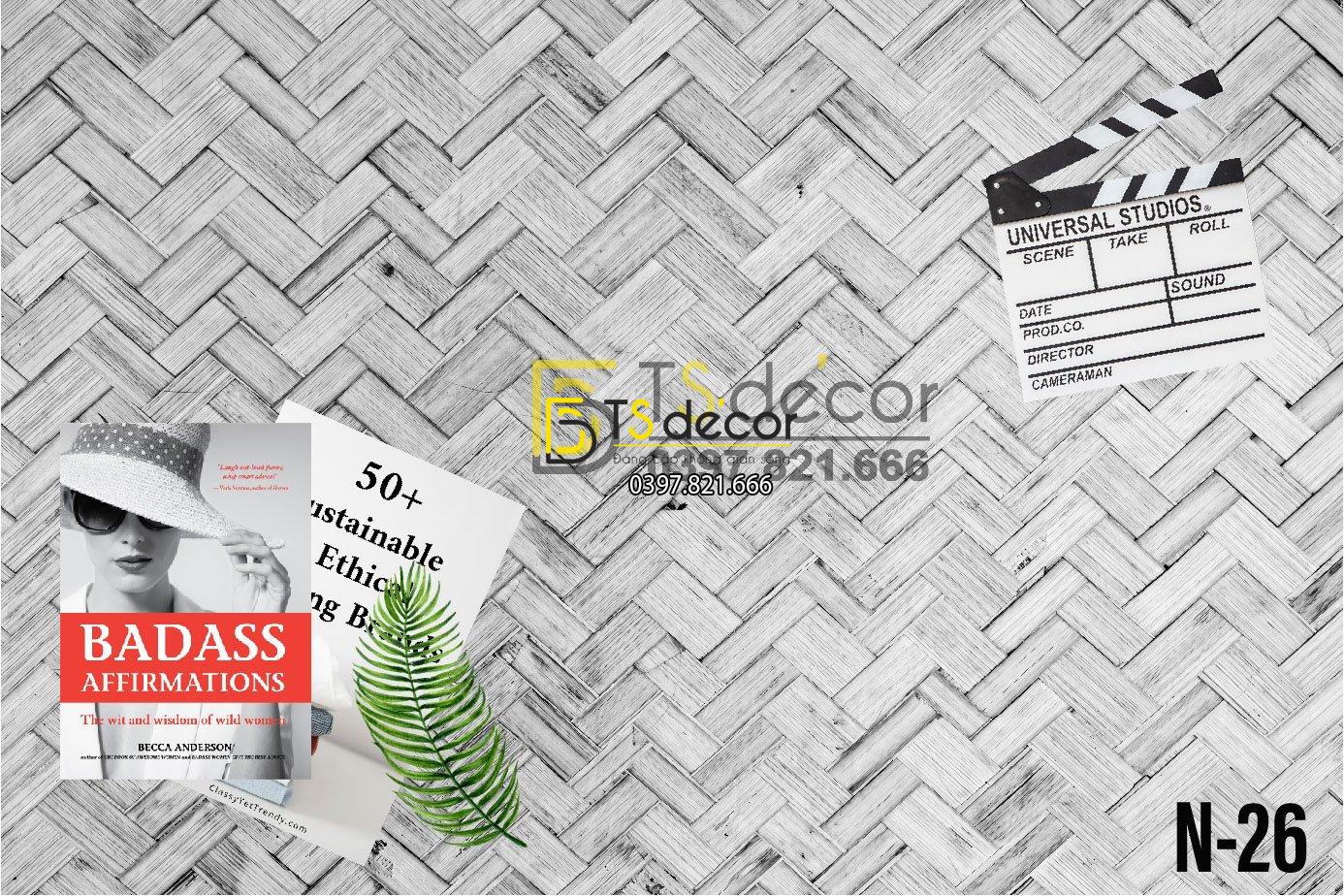 Phông nền giả gỗ chụp hình sản phẩm, chất liệu canvas cao cấp N-26