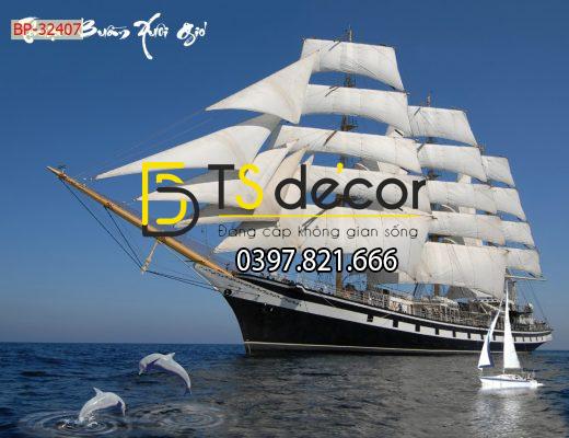 mau-tranh-dan-tuong-thuan-buom-xuoi-gio-bien-xanh-dep