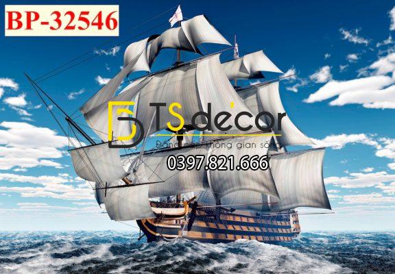 mau-tranh-dan-tuong-thuan-buom-xuoi-gio-bien-xanh-dep