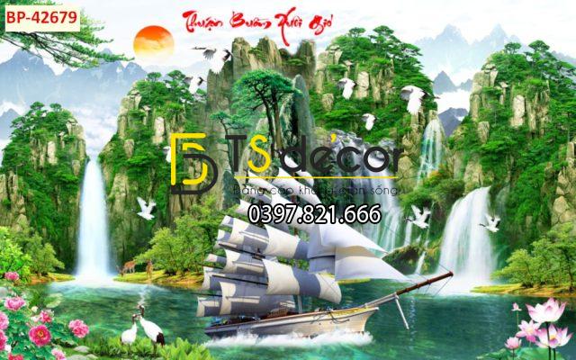 tranh-dan-tuong-phong-canh-thuan-buom-xuoi-gio