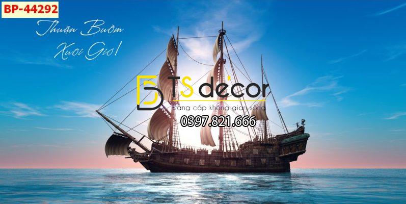 mau-tranh-dan-tuong-thuan-buom-xuoi-gio-bien-xanh-dep