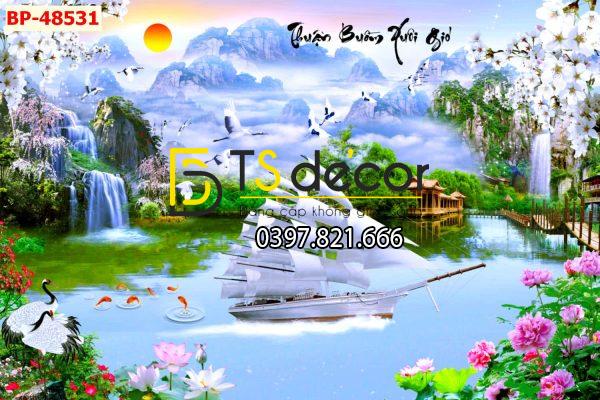 tranh-dan-tuong-phong-canh-thuan-buom-xuoi-gio