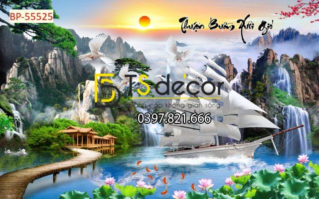 tranh-dan-tuong-phong-canh-thuan-buom-xuoi-gio
