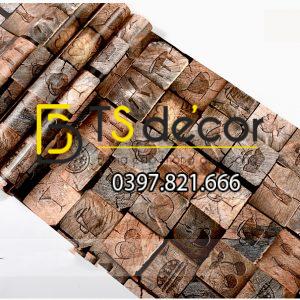 Giấy Dán Tường 3D Giả Gỗ Có Hoa Văn Phong Cách Vintage – 3D044 - Ảnh 3