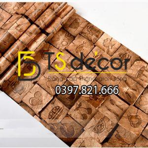 Giấy Dán Tường 3D Giả Gỗ Có Hoa Văn Phong Cách Vintage – 3D044 - Ảnh 5