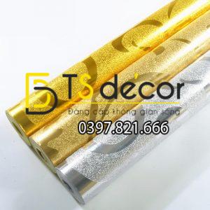 Giấy dán tường hoa lá cách điệu 3D296 dát vàng bạc - Ảnh 7