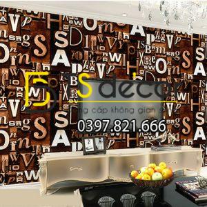 Giấy Dán Tường Chữ Cái Cho Nhà Hàng, Quán Bar, Hiệu Tóc 3D111 - Ảnh 6