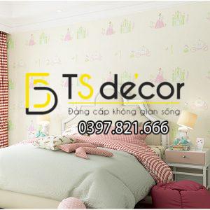 Giấy Dán Tường Công Chúa và Lâu Đài Phòng Ngủ Trẻ Em 3D122 - Ảnh 7