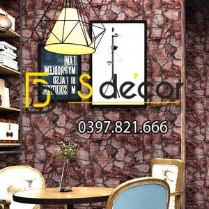 Giấy Dán Tường Giả Đá Pattern Cho Quán Cafe, Trà Sữa 3D127 - Ảnh 6