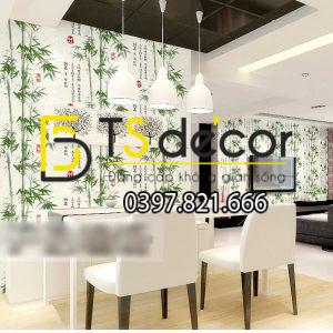 Giấy Dán Tường 3D Tre Xanh Thư Pháp Cổ 3D174 - Ảnh 10
