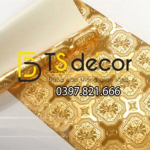 Giấy dán tường họa tiết gạch men mạ vàng sang trọng 3D294 - Ảnh 4