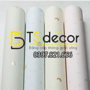 Giấy Dán Tường Trăng Sao Phòng Của Bé 3D136 - Ảnh 2