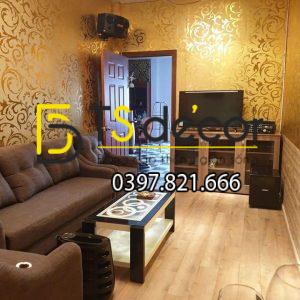 Giấy dán tường hoa lá cách điệu 3D296 dát vàng bạc - Ảnh 4