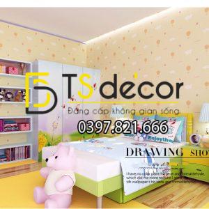Giấy Dán Tường 3D Phòng Của Bé Họa Tiết Mây Khinh Khí Cầu – 3D037 - Ảnh 4