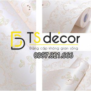 Giấy Dán Tường Họa Tiết Gấu Bông 3D070 - Ảnh 4