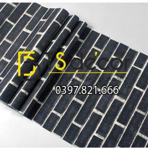 Giấy Dán Tường Giả Gạch Đen Đỏ Độc Đáo 3D191 - Ảnh 6