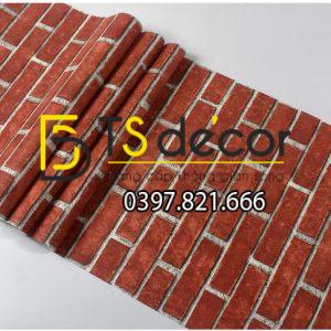 Giấy Dán Tường Giả Gạch Đen Đỏ Độc Đáo 3D191 - Ảnh 5