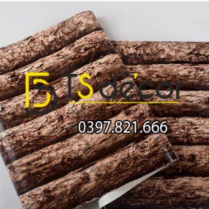 Giấy Dán Tường Giả Thân Gỗ 3D198 - Ảnh 4