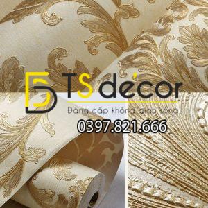 Giấy Dán Tường Hoa Cổ Điển Dập Nổi 3D212 - Ảnh 3