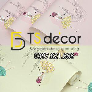 Giấy Dán Tường Họa Tiết Công Chúa Phòng Ngủ Trẻ Em 3D137 - Ảnh 2